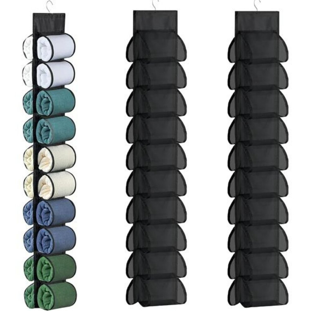 Hanging Closet Organizer 20 Pocket Storage for Leggings Yoga Pants Accessories 2
